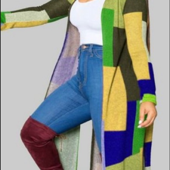 COPY - Green patchwork duster coverup - Picture 4 of 5